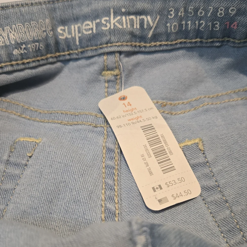 Gymboree Girls' Light Blue Super Skinny Jeans with Bow Accents